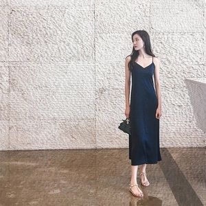 Slip Satin Midnight Blue Dress